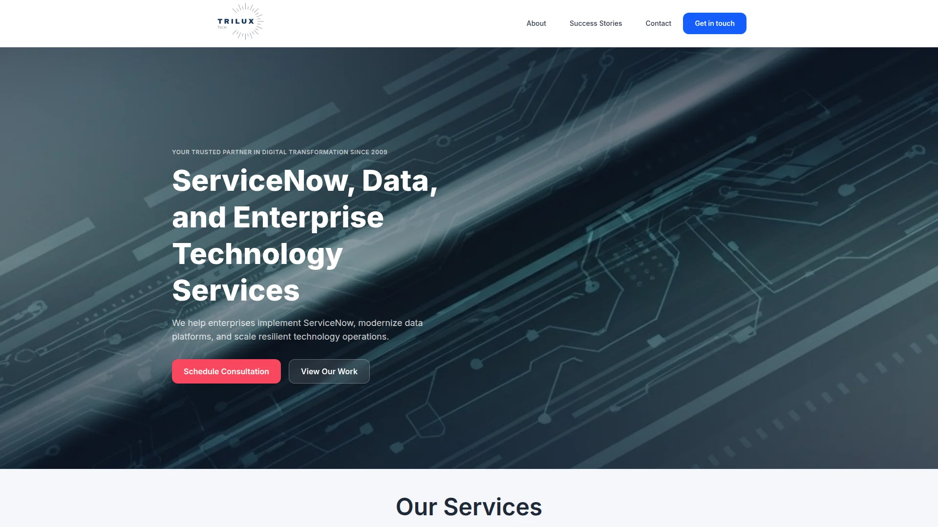 Trilux Tech B2B Enterprise Site case study: B2B Enterprise Site